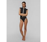 Seafolly Cap Sleeve Zip Front One Piece Damen-badeanzug In Schwarz 60290072-black Schwarz M