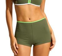 Seafolly Damen-Badeanzug Boyleg-Bikinihose, Strandbindung, Khaki, 38