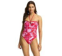 Seafolly Damen-Badeanzug, Standard-Bandeau-Neckholder, einteiliger Badeanzug, Ahoy Chili Red, 42