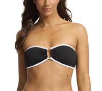 Seafolly Damen Bandeau-Bikinioberteil mit Ring vorne Bikini, Beach Bound Black, 40