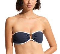Seafolly Damen Bandeau-Bikinioberteil mit Ringvorderseite, Beach Bound True Navy, 40