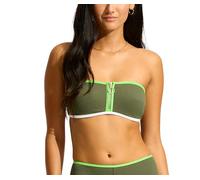 Seafolly Damen Bandeau Bustier Bikini Swimsuit Top with Zip Front Detail Bikini