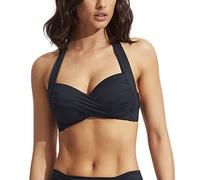Seafolly Damen-Bikinioberteil mit gedrehter Vorderseite, weiche Körbchen, Neckholder-Bade, Marineblau (Eco Collective True Navy), 44