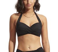 Seafolly - Women's Collective Twist Soft Cup Halter - Bikini-Top, Gr. XL 16, schwarz (Black)