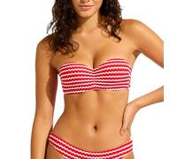 Seafolly Damen Bustier Bandeau Bikini, Mesh-Effekt Chili Rot/Weiß, 40