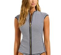 Seafolly Damen Cap Sleeve Sunvest Überwurf für Schwimmbekleidung, Echtes Marineblau, Medium