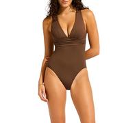 Seafolly Damen Cross Back One Piece Badeanzug, S.Collective Dark Chocolate, 40