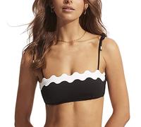 Seafolly Damen Gespleißtes Bustier Bandeau Top Badeanzug Bikini, Gia Black, 36