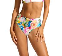 Seafolly Damen High Waisted Full Coverage Low Legline Bottom Bikini-Unterteile, Ciao Bella Weiß, 40