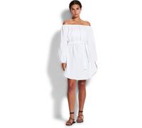 SEAFOLLY Damen Kleid Double Cloth Summer Cover Up (54607-CU) L White