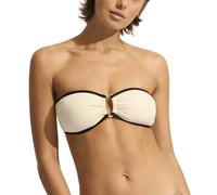 Seafolly Damen Ring Front Bandeau Top Swimsuit Bikini, Beach Bound Ecru, 44