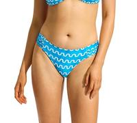 Seafolly Damen Ruched Side Retro Hipster Full Coverage Bottom Swimsuit Bikini-Unterteile, Soundwave Turquoise, 38