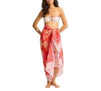 Seafolly Damen Oversize Printed Multi Wear Sarong Pareo Cover Up Überwurf für Schwimmbekleidung, Marbella Flame, Einheitsgröße