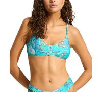 Seafolly Damen Bralette Top Swimsuit with Clip Back Bikini, La Mer Aquatic Blue, 38
