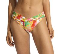 Seafolly Damen Twist Band Hipster Full Coverage Bikini Bottom Badeanzug, Wonderland Fuchsia Rose, 36