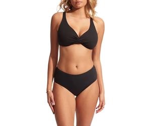 Seafolly Wide Side Retro Damen (Schwarz 34 Größe)