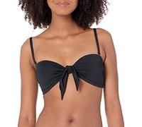 Seafolly Women's Bandeau Tie Front Bikini Top Swimsuit, Eco Collective Black, 8