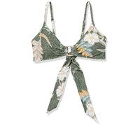Seafolly Women's Ring Front Bralette Bikini Top Swimsuit, Balinese Retreat OliveLeaf, 4 US
