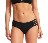 Seafolly Women's Standard Multi Strap Hipster Full Coverage Bikini Bottom Swimsuit, Eco Collective Black, 8