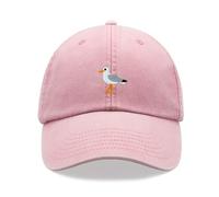 Seagull Baseball Cap Vintage Washed Unisex Dad Hat Adjustable Bird, rose, Einheitsgröße