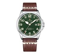 Seagull Mechanische Herrenuhr, Automatikuhren, Militäruhren für Herren, Armee, Taktische Feldsport-Arbeitsuhr, wasserdichte Datumsanzeige, Outdoor-Arbeit, Wrsitwatch, D581, Dunkelbraun, Armband