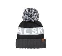 SEALSKINZ Water Repellent Bobble Hat Foulden Wasserabweisende Bommelmütze, Schwarz/Grau/Weiß/Schwarz, S/M