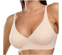 Seamless BH Damen Große Brüste ohne Bügel Tiefer V-Ausschnitt Jelly Bra Leoparden Push Up Minimizer Soft Bustier Nahtlose Bralette Breite Träger BH Volle Abdeckung Unterwäsche starker Halt Bralette