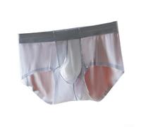 Seamless Ice Silk Herren Unterwäsche mit Ausbuchtung Beutel für hautfreundliches Tragen (3XL Blau)