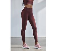 Seamless Leggings LASCANA "Po Push Up", Damen, Gr. M (40/42), N-Gr, rot (dunkelrot), Obermaterial: 91% Polyamid, 8% Elasthan, 1% Polyester, unifarben, figurbetont lang, Hosen Seamless Leggings, mit Ri
