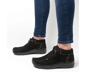 Seamy Moc Black - Bequemer Schnürboot Schwarz - Gr. - 40