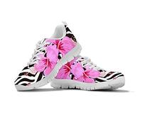 SEANATIVE Atmungsaktive Mesh Damen Laufschuhe Draft Sneaker Casual Mädchen Jogging Sport Schuhe, - Zebra Blume - Größe: 40.5 EU