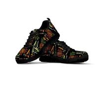 SEANATIVE Damen Sport Gym Sneaker Mode Atmungsaktiv Laufschuhe Casual Walking Schuhe, Vintage Ananas, 38 EU