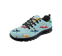 SEANATIVE Damen Sport Gym Sneaker Mode Atmungsaktive Laufschuhe Casual Walking Schuhe, Blau - Süße Corgi - Größe: 40.5 EU