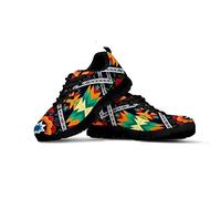 SEANATIVE Damen Sport Gym Sneaker Mode Atmungsaktive Laufschuhe Casual Walking Schuhe, - Ethnische afrikanische Blum - Größe: 40 EU