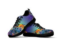 SEANATIVE Damen Sport Gym Sneaker Mode Atmungsaktive Laufschuhe Casual Walking Schuhe, Violett - Afrikanischer Schmetterling - Größe: 36 EU