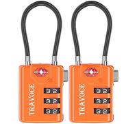Search Alert TSA-genehmigte Reise-Kombinations-Kabelschlösser für Koffer, Fitnessraum-Schließfächer, Werkzeugkasten, Rucksack 1, 2, 4, 6 und 10 Stück - Orange - Einheitsgröße