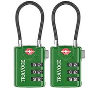 Search Alert TSA-genehmigte Reise-Kombinations-Kabelschlösser für Koffer, Fitnessraum-Schließfächer, Werkzeugkasten, Rucksack 1, 2, 4, 6 und 10 Stück - Grün -