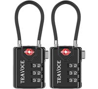 Search Alert TSA-zugelassenes Reise-Kombinations-Gepäck-Kabelschlösser für Koffer, Turnhalle, Werkzeugkasten, Rucksack, 1, 2, 4, 6 und 10 Stück, Schwarz, 2 Stück, Einheitsgröße