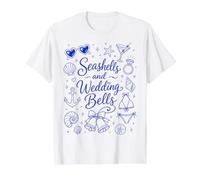 Seashells and Wedding Bells Bridesmaid Bachelorette Party Preisgünstiges Grafik-T-Shirt, Herren, Weiß, L