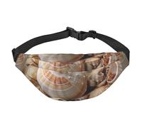 Seashells by the seashore Bauchtasche für Herren und Damen, modische Hüfttasche, Umhängetasche, Hüfttasche mit verstellbarem Riemen, wasserdichte Brusttasche für Reisen, Wandern, Sport, Schwarz,
