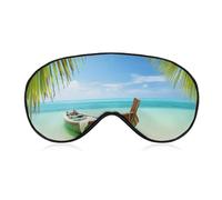 Seaside Boat Kokosnussblätter Augenmaske, seitliche Schlafmaske, leichte Augenbinde, Schlafmaske, Nasenpolster und Gummiband für Kinder, Frauen und Männer