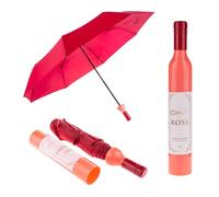 Seaside No.64 - Taschen-Regenschirm Umbrella als Weinflasche Roséwein - lustiger Geschenkartikel - für Männer und Frauen - ∅ 90cm rosa/beere - Bottle Roséweinflasche - Regentage (Roséweinflasche)