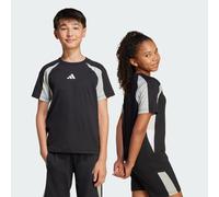 adidas Seasonal Essentials Colorblock T-Shirt Kinder JD0058 - black/wonder silver/white 140