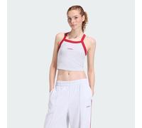 adidas Women's Seasonal Essentials Colorpop Tank with Embroidered Graphic, Light Grey Heather/Active Maroon, S