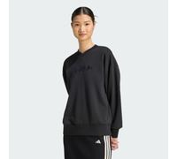 Seasonal Essentials Satin-Sweatshirt, V-Ausschnitt Black S
