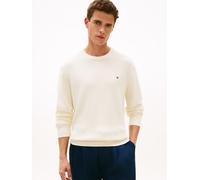Strickpullover TOMMY HILFIGER "SEASONAL STRUCTURE", Herren, Gr. S, ivory petal, Strick, Obermaterial: 100% Baumwolle, regular fit normal, Rundhals, Pullover Strickpullover, strukturiert (84209565-S) i