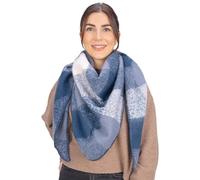 Seasons of April Bunter, kuschelig weicher Damen Schal in dreieck Form - Greta (R80 Blau Mix)