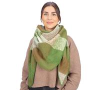 Seasons of April Bunter, kuschelig weicher Damen Schal in dreieck Form - Greta (R83 Grün Mix)