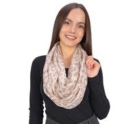 Seasons of April Damen Loop Schal - Hochwertiger Viskose-Seide Mix mit Animal-Print | Dünn, Leicht, Weich - Kiwi (M271 Beige)