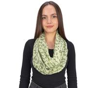 Seasons of April Damen Loop Schal - Hochwertiger Viskose-Seide Mix mit Animal-Print | Dünn, Leicht, Weich - Kiwi (M275 Grün)